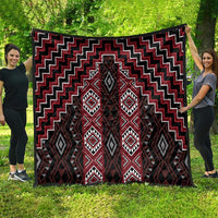 New Zealand Aotearoa Quilt Red Poutama With Taniko Pattern LT05