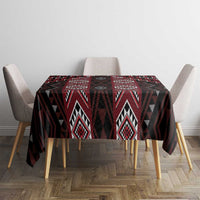 New Zealand Aotearoa Tablecloth Red Poutama With Taniko Pattern LT05