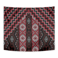 New Zealand Aotearoa Tapestry Red Poutama With Taniko Pattern LT05