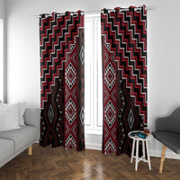 New Zealand Aotearoa Window Curtain Red Poutama With Taniko Pattern LT05