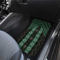 New Zealand Aotearoa Car Mats Green Poutama With Taniko Pattern LT05