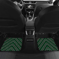 New Zealand Aotearoa Car Mats Green Poutama With Taniko Pattern LT05