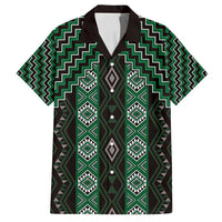 New Zealand Aotearoa Family Matching Tank Maxi Dress and Hawaiian Shirt Green Poutama With Taniko Pattern LT05