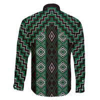 New Zealand Aotearoa Family Matching Tank Maxi Dress and Hawaiian Shirt Green Poutama With Taniko Pattern LT05