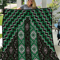New Zealand Aotearoa Quilt Green Poutama With Taniko Pattern LT05