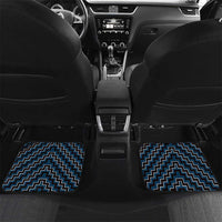 New Zealand Aotearoa Car Mats Blue Poutama With Taniko Pattern LT05