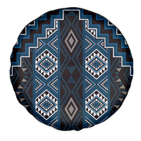 New Zealand Aotearoa Spare Tire Cover Blue Poutama With Taniko Pattern LT05