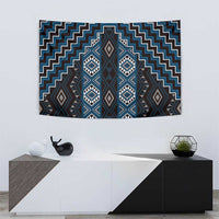 New Zealand Aotearoa Tapestry Blue Poutama With Taniko Pattern LT05