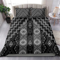 New Zealand Aotearoa Bedding Set Black Poutama With Taniko Pattern LT05