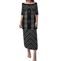New Zealand Aotearoa Puletasi Black Poutama With Taniko Pattern LT05