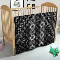 New Zealand Aotearoa Quilt Black Poutama With Taniko Pattern LT05