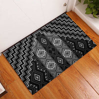 New Zealand Aotearoa Rubber Doormat Black Poutama With Taniko Pattern LT05