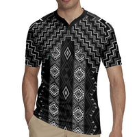 New Zealand Aotearoa Rugby Jersey Black Poutama With Taniko Pattern LT05