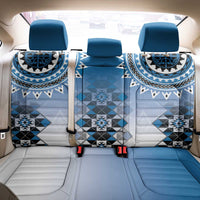 New Zealand Back Car Seat Cover Poutama Mix Blue Taniko Inspired Art LT05