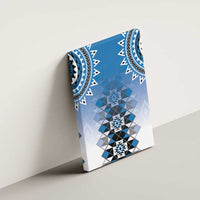 New Zealand Canvas Wall Art Poutama Mix Blue Taniko Inspired Art LT05