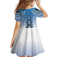 New Zealand Family Matching Tank Maxi Dress and Hawaiian Shirt Poutama Mix Blue Taniko Inspired Art LT05
