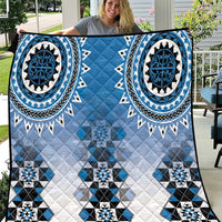 New Zealand Quilt Poutama Mix Blue Taniko Inspired Art LT05