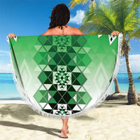 New Zealand Beach Blanket Poutama Mix Green Taniko Inspired Art LT05