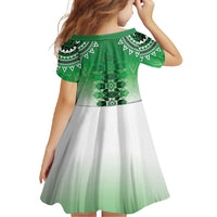 New Zealand Family Matching Tank Maxi Dress and Hawaiian Shirt Poutama Mix Green Taniko Inspired Art LT05