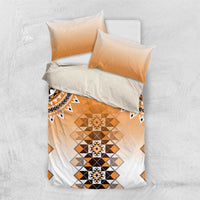 New Zealand Bedding Set Poutama Mix Orange Taniko Inspired Art LT05