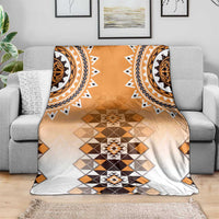 New Zealand Blanket Poutama Mix Orange Taniko Inspired Art LT05