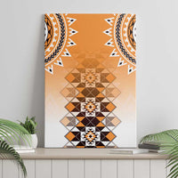 New Zealand Canvas Wall Art Poutama Mix Orange Taniko Inspired Art LT05