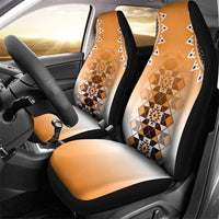New Zealand Car Seat Cover Poutama Mix Orange Taniko Inspired Art LT05