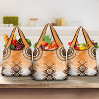 New Zealand Grocery Bag Poutama Mix Orange Taniko Inspired Art