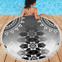 New Zealand Beach Blanket Poutama Mix Gray Taniko Inspired Art LT05