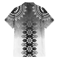 New Zealand Family Matching Long Sleeve Bodycon Dress and Hawaiian Shirt Poutama Mix Gray Taniko Inspired Art LT05