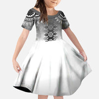 New Zealand Family Matching Tank Maxi Dress and Hawaiian Shirt Poutama Mix Gray Taniko Inspired Art LT05