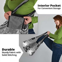 New Zealand Grocery Bag Poutama Mix Gray Taniko Inspired Art