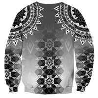 New Zealand Sweatshirt Poutama Mix Gray Taniko Inspired Art LT05