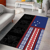 Samoa Flag Area Rug Ula Fala With Samoan Siapo - Polynesian Pride