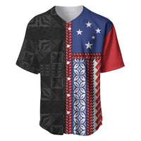 Samoa Flag Baseball Jersey Ula Fala With Samoan Siapo - Polynesian Pride