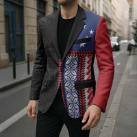Samoa Flag Blazer Ula Fala With Samoan Siapo - Polynesian Pride