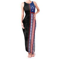 Samoa Flag Family Matching Tank Maxi Dress and Hawaiian Shirt Ula Fala With Samoan Siapo - Polynesian Pride