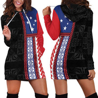 Samoa Flag Hoodie Dress Ula Fala With Samoan Siapo - Polynesian Pride
