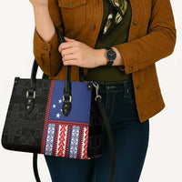 Samoa Flag Leather Bag Ula Fala With Samoan Siapo - Polynesian Pride