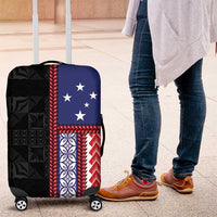 Samoa Flag Luggage Cover Ula Fala With Samoan Siapo LT05 Black - Polynesian Pride