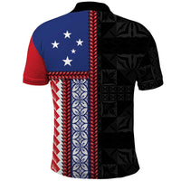 Samoa Flag Polo Shirt Ula Fala With Samoan Siapo - Polynesian Pride