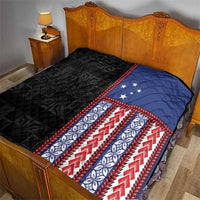 Samoa Flag Quilt Ula Fala With Samoan Siapo - Polynesian Pride