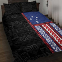 Samoa Flag Quilt Bed Set Ula Fala With Samoan Siapo - Polynesian Pride