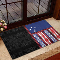 Samoa Flag Rubber Doormat Ula Fala With Samoan Siapo - Polynesian Pride