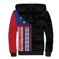 Samoa Flag Sherpa Hoodie Ula Fala With Samoan Siapo - Polynesian Pride