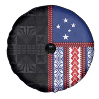 Samoa Flag Spare Tire Cover Ula Fala With Samoan Siapo - Polynesian Pride