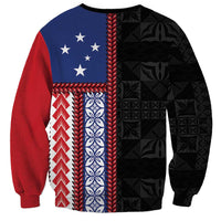 Samoa Flag Sweatshirt Ula Fala With Samoan Siapo - Polynesian Pride
