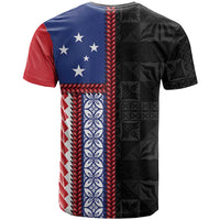 Samoa Flag T Shirt Ula Fala With Samoan Siapo - Polynesian Pride