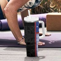 Samoa Flag Tumbler With Handle Ula Fala With Samoan Siapo - Polynesian Pride
