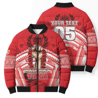 Custom Tonga Rugby Mate Ma'a Bomber Puffer Jacket Tongan Pride Unique Style - Polynesian Pride